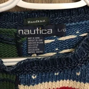 Nautica | Sweaters | Large Nautica Hand Knit Sweater 0 Cotton